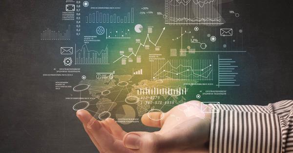 persons hand holding different types of data icons